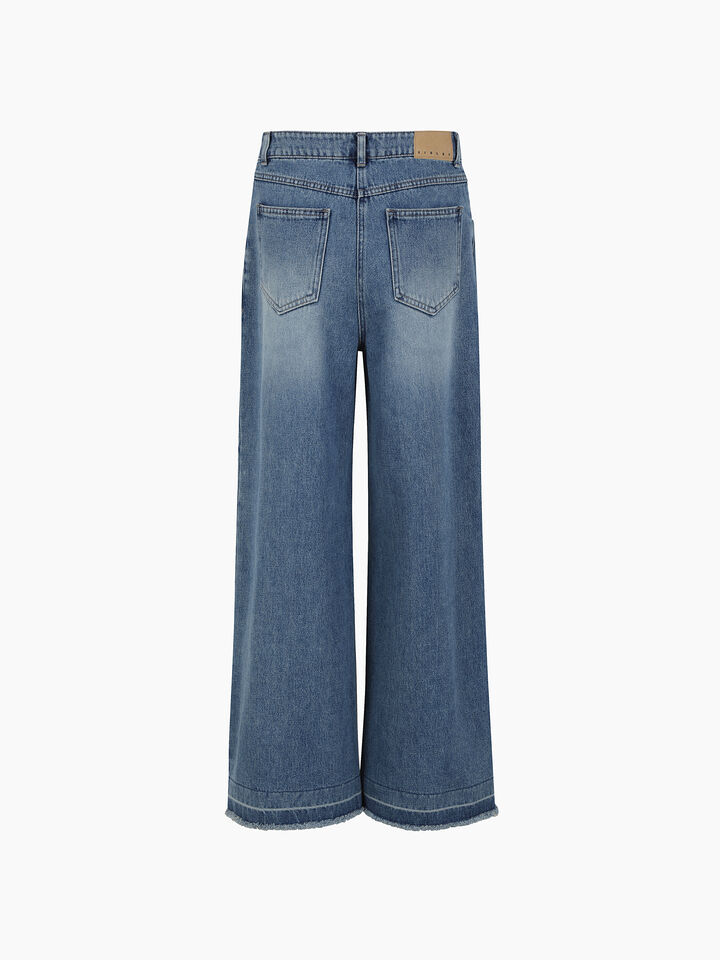 Blue frayed jeans  - sisley k jeans regular - Blue | Sisley K image number 2